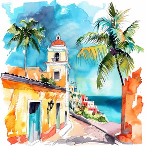 12 Puerto Rico png Grafiken, puerto Rico Vibes, Sommer Clipart Bundle, transparenter Hintergrund, kommerzielle Nutzung, Sofort-Download, 12er-Set