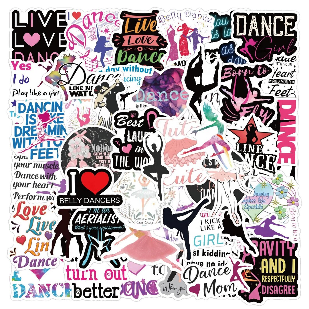 10/30/60pcs Dance Stickers – Waterproof Vinyl Decals for Laptop ...