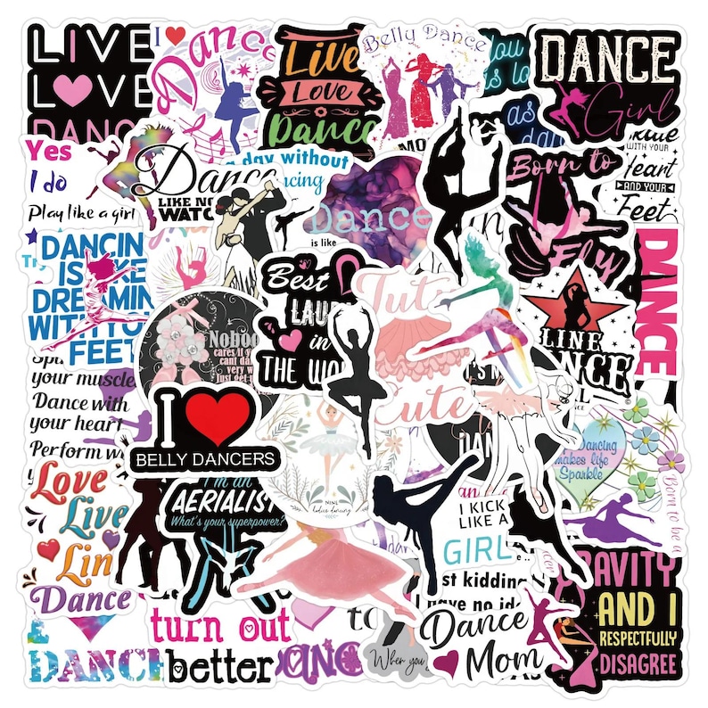 10/30/60pcs Dance Stickers – Waterproof Vinyl Decals for Laptop ...