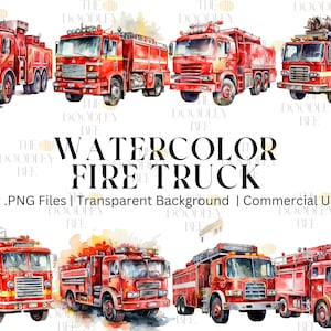 Clipart camion dei pompieri, 12 JPG di alta qualità, arte della parete, artigianato con la carta, abbigliamento, diari spazzatura, stampe digitali, uso commerciale, alta risoluzione