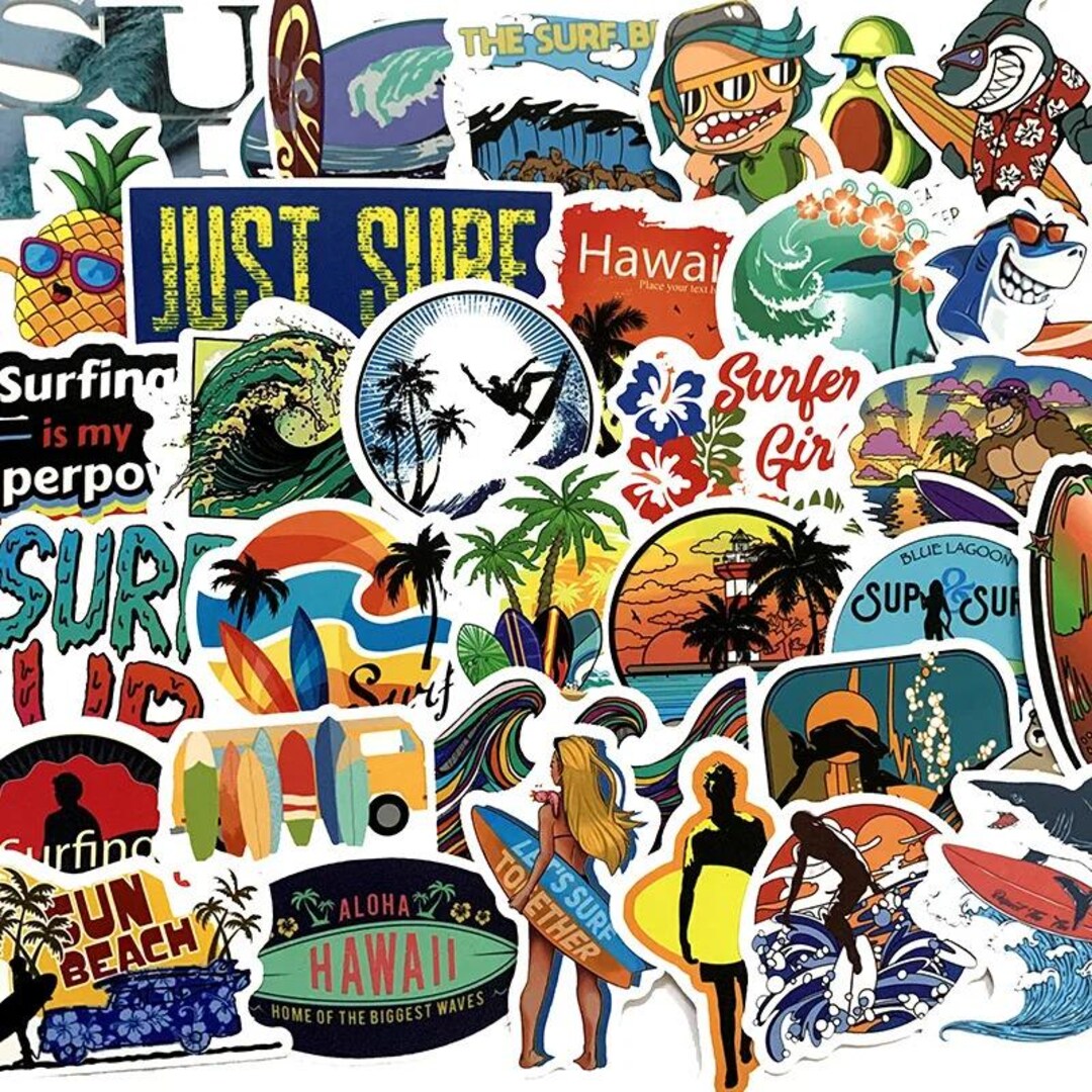 10/30/50pcs Outdoor Surfing & Ski Stickers – Waterproof Vinyl Decals ...