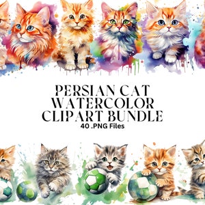 40 Funny Persian Cats Clipart Cute Cat Clip Art Kawaii Kitten Kitty Pet ...