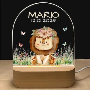 Custom Name Animal Night Light for Kids – Personalized Acrylic LED Lamp for Baby Nursery, Child’s Bedroom, Birthday or Holiday Gift