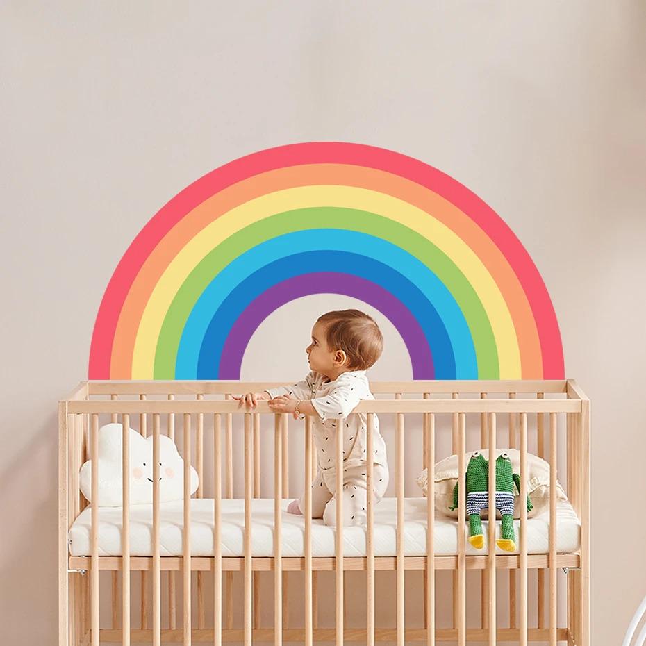 Colorful Cartoon Rainbow Wall Decal – Removable Vinyl Wall Stickers for ...