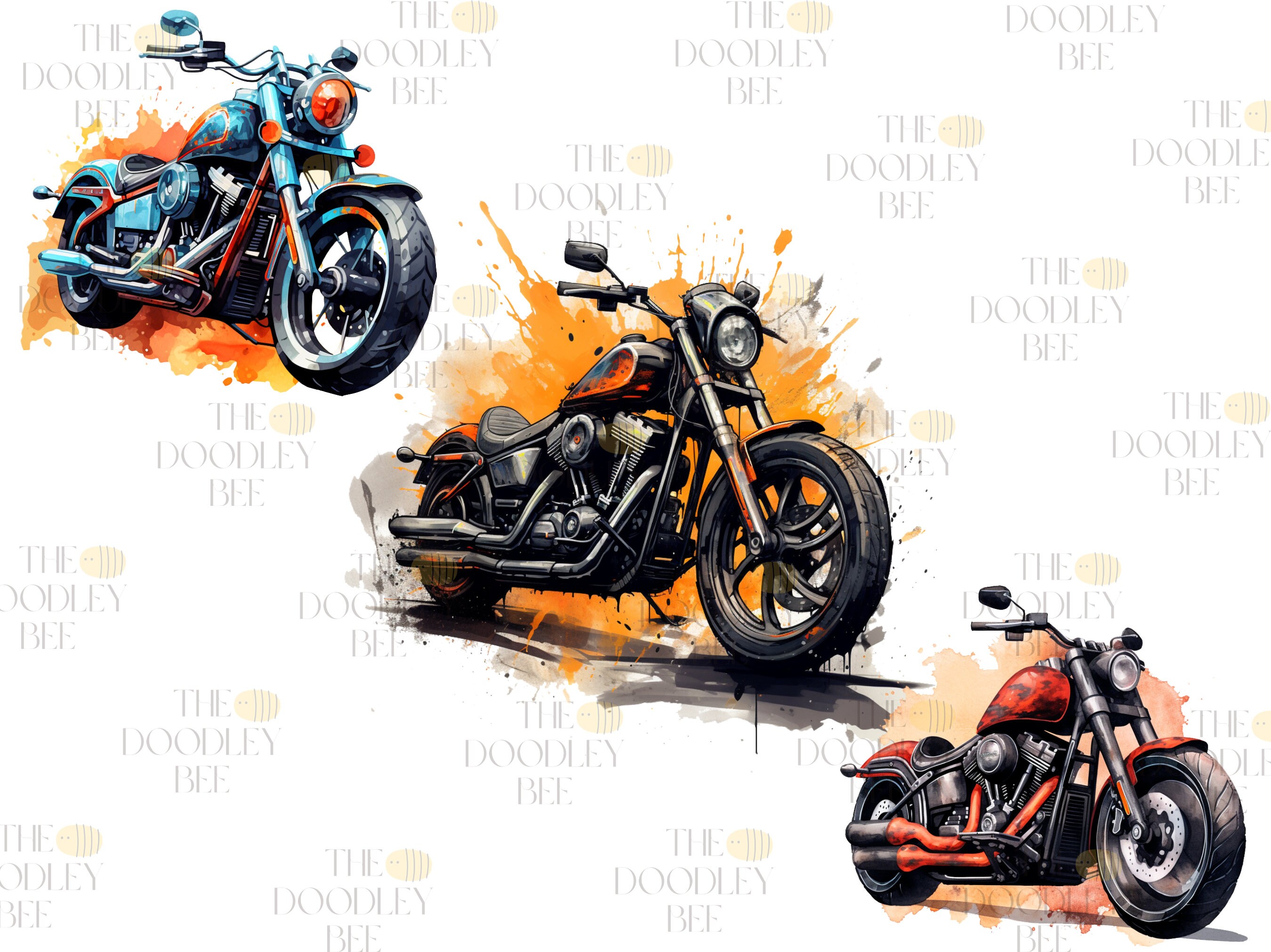 Motorcycle Clipart, 12 High Quality Pngs, Motorbike Clip Art, Bundle ...