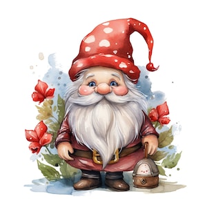 Christmas Gnome Clipart 12 High Quality PNGs, Merry Christmas, Digital Download, Card Making, Digital Paper Craft, Christmas Clipart, Print