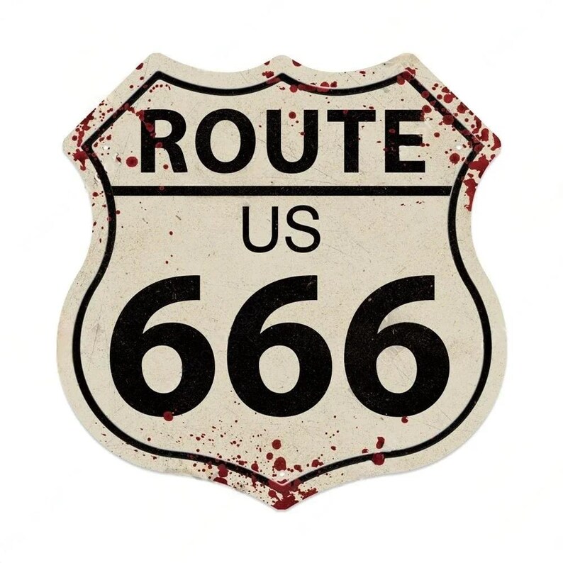 Route 66 Tin Sign – Vintage USA Shield Metal Wall Art Plaque for Garage ...