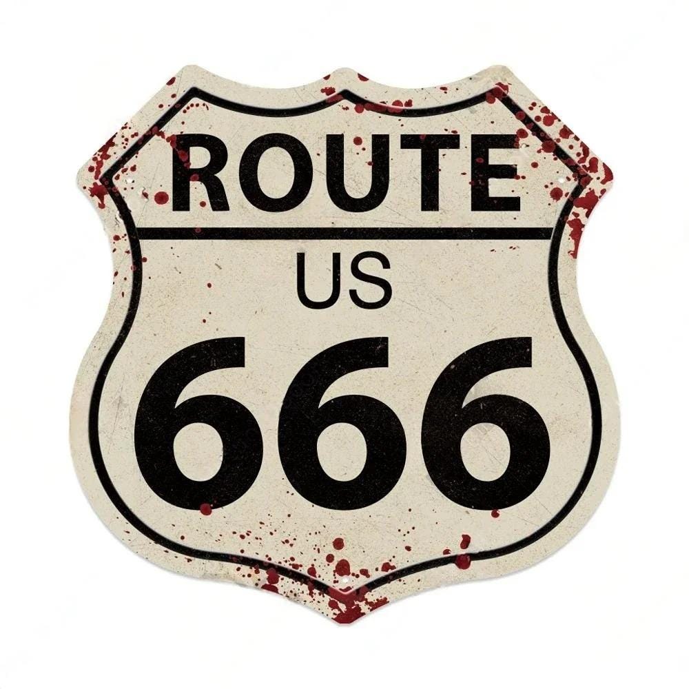 Route 66 Tin Sign – Vintage USA Shield Metal Wall Art Plaque for Garage ...