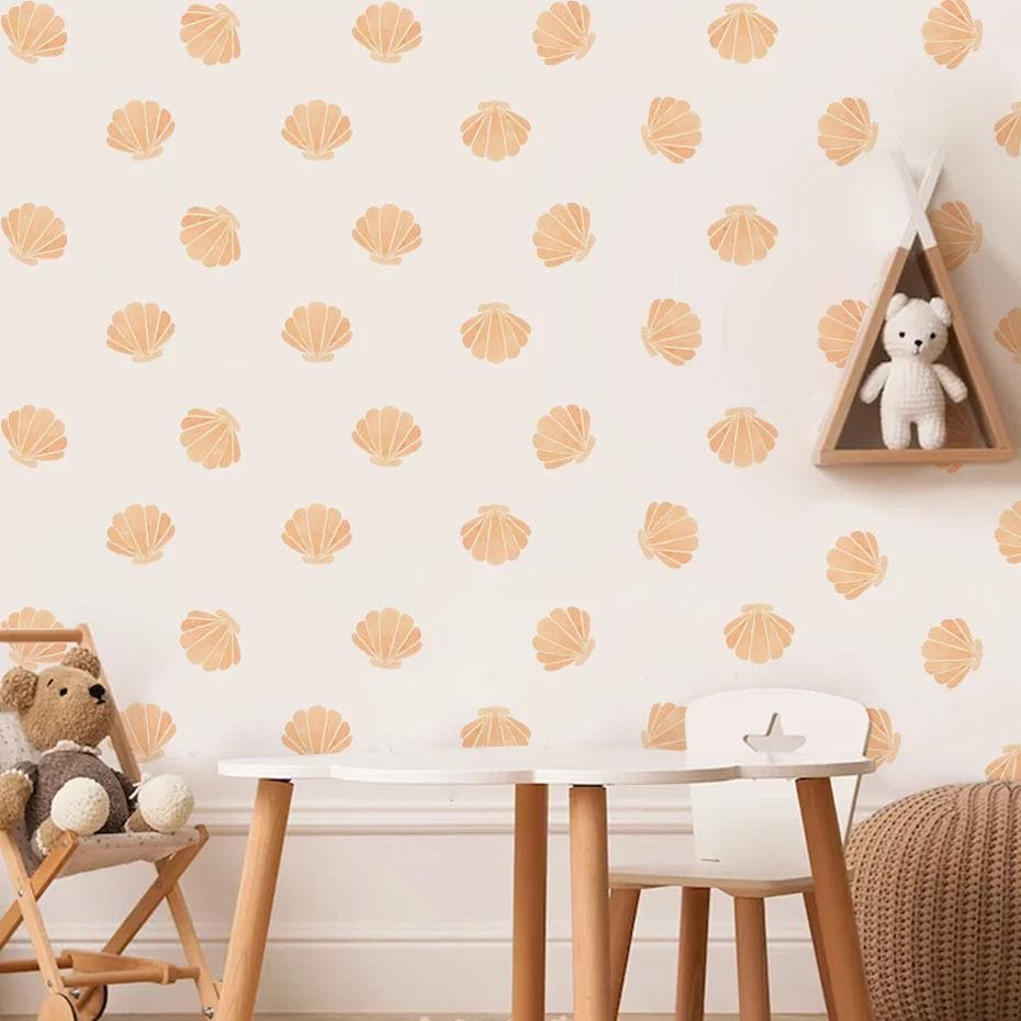 Boho Seashell Wall Stickers – Creative Vinyl Decals for Baby Girl ...