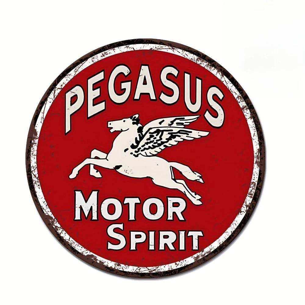 Garage Gas Station Metal Sign – Vintage Round Aluminum Wall Art for Bar ...
