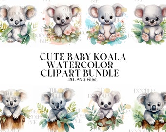 Koala Watercolor Clipart, Cute Koala Png, Nursery Decor, Baby Shower - Etsy