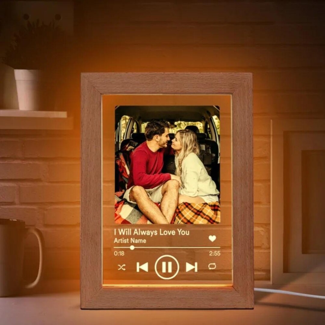 Band Frame Custom Song Photo Frame Night Light Personalized Acrylic LED Music ...
