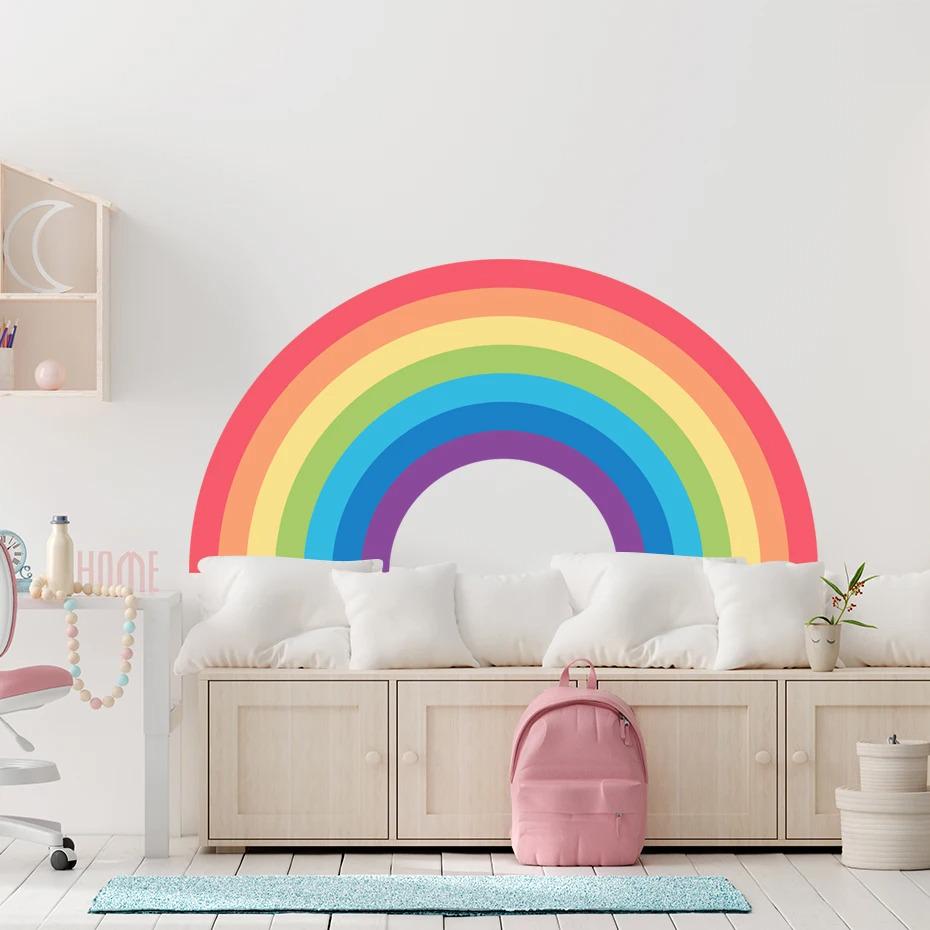 Colorful Cartoon Rainbow Wall Decal – Removable Vinyl Wall Stickers for ...