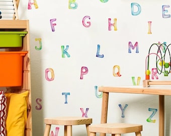 Cute Animal Alphabet Wall Stickers – English Letters & Words for Kids Nursery, Kindergarten, Classroom, Bedroom, Window Door Décor