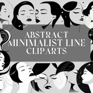 Uso comercial - 20 imágenes prediseñadas de líneas minimalistas abstractas - imágenes prediseñadas/arte de línea/arte de línea femenino/imágenes prediseñadas de uso comercial/dibujos de arte de línea/