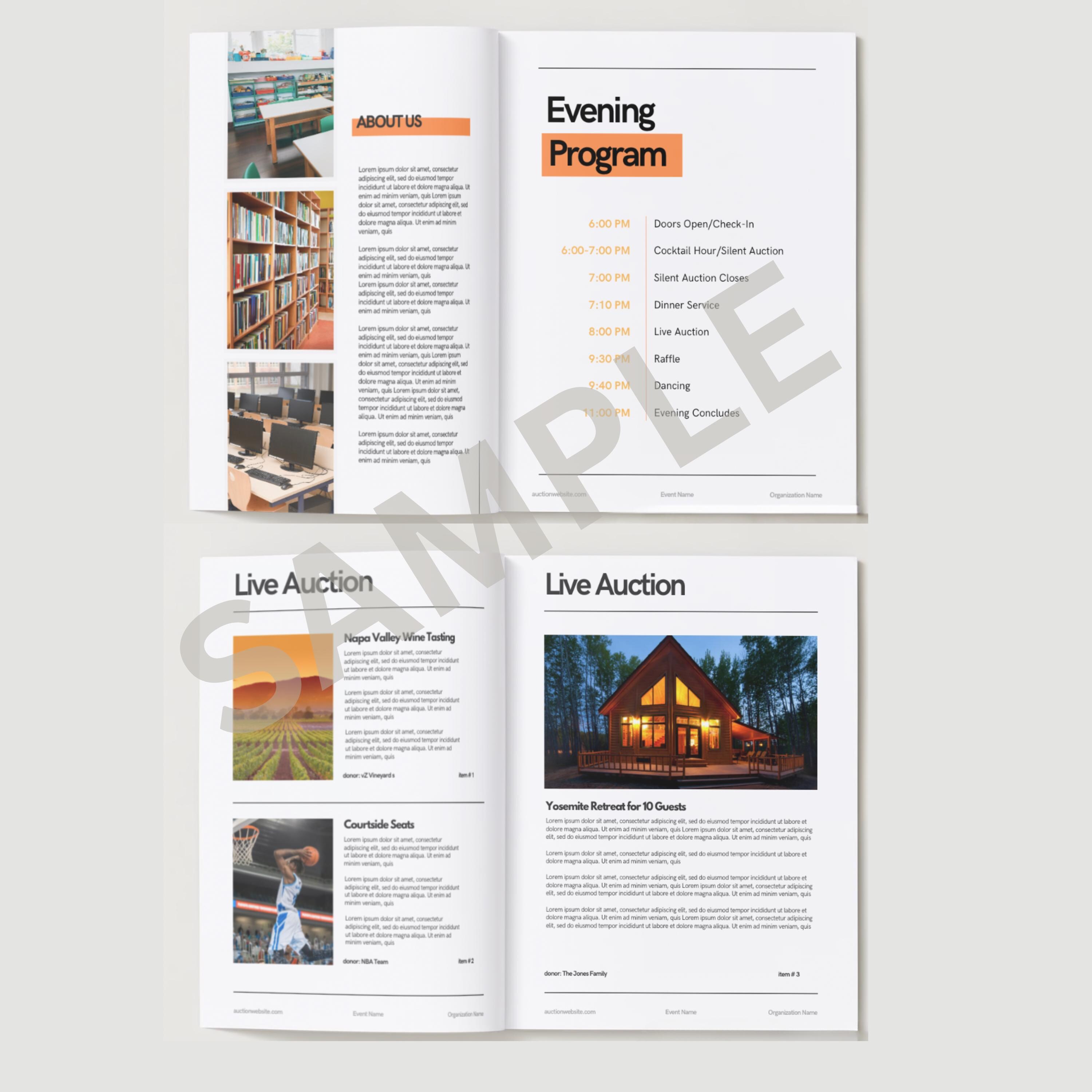 Auction Catalog Template | Canva Fundraiser Program Printable (digital ...
