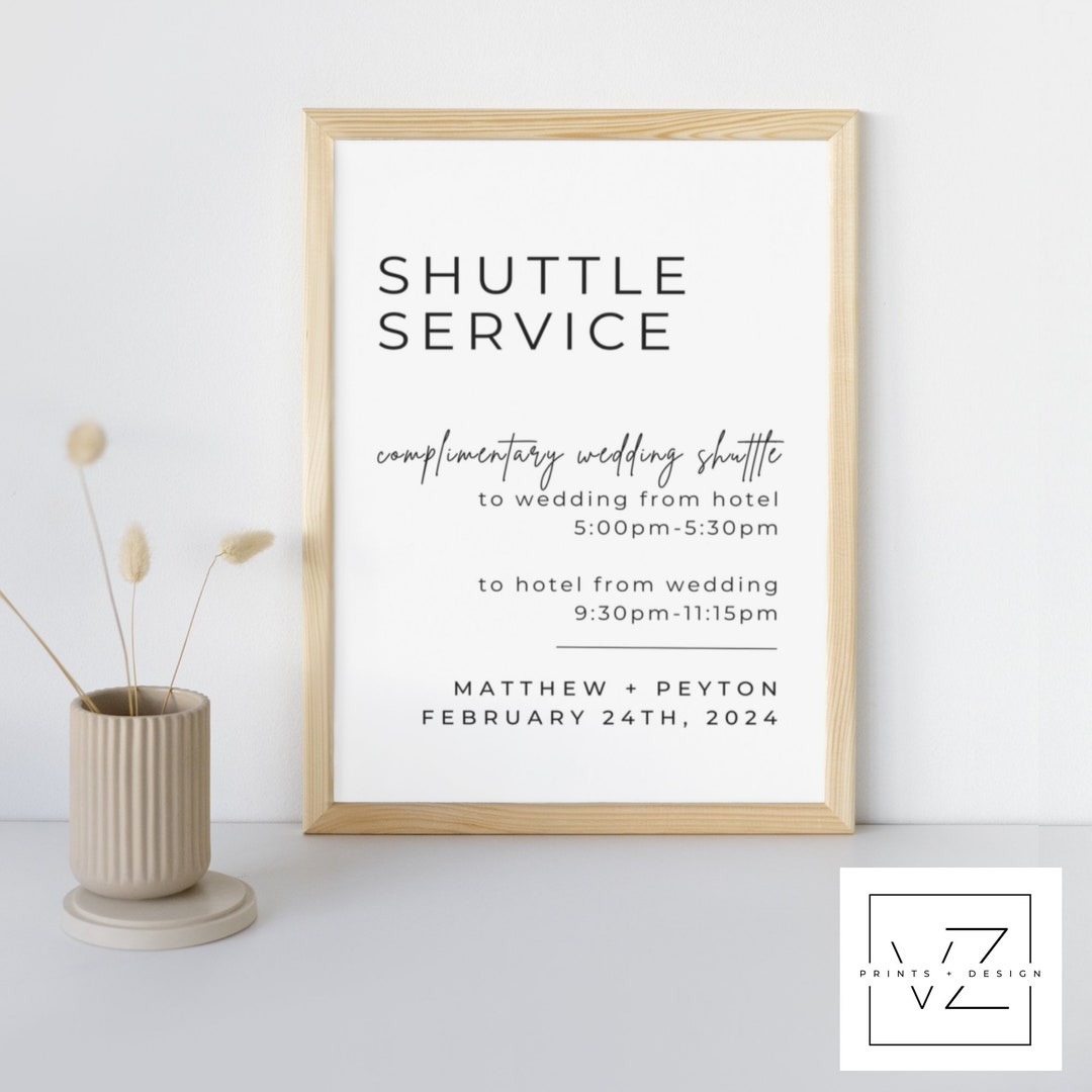 Canva Shuttle Service Template Wedding Shuttle Template Modern Wedding Design Minimalist Wedding ...
