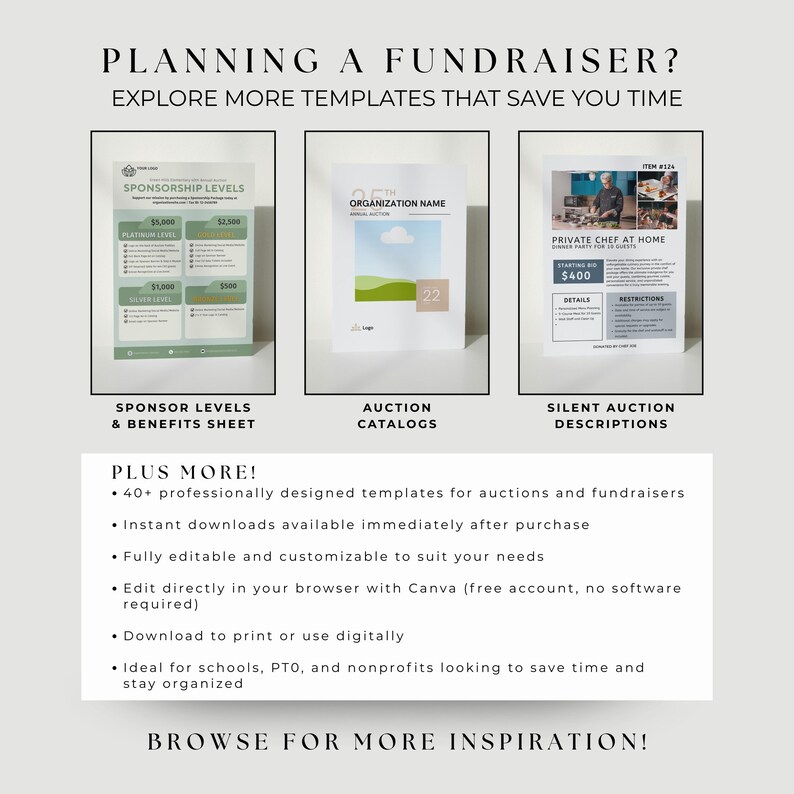 Silent Auction Bid Sheet Template | Fundraiser Flyer (canva Editable ...