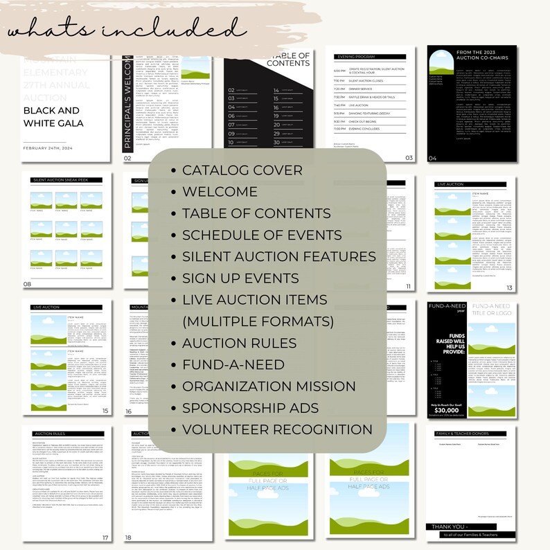 Auction Catalog Fundraiser Catalog Canva Template Auction