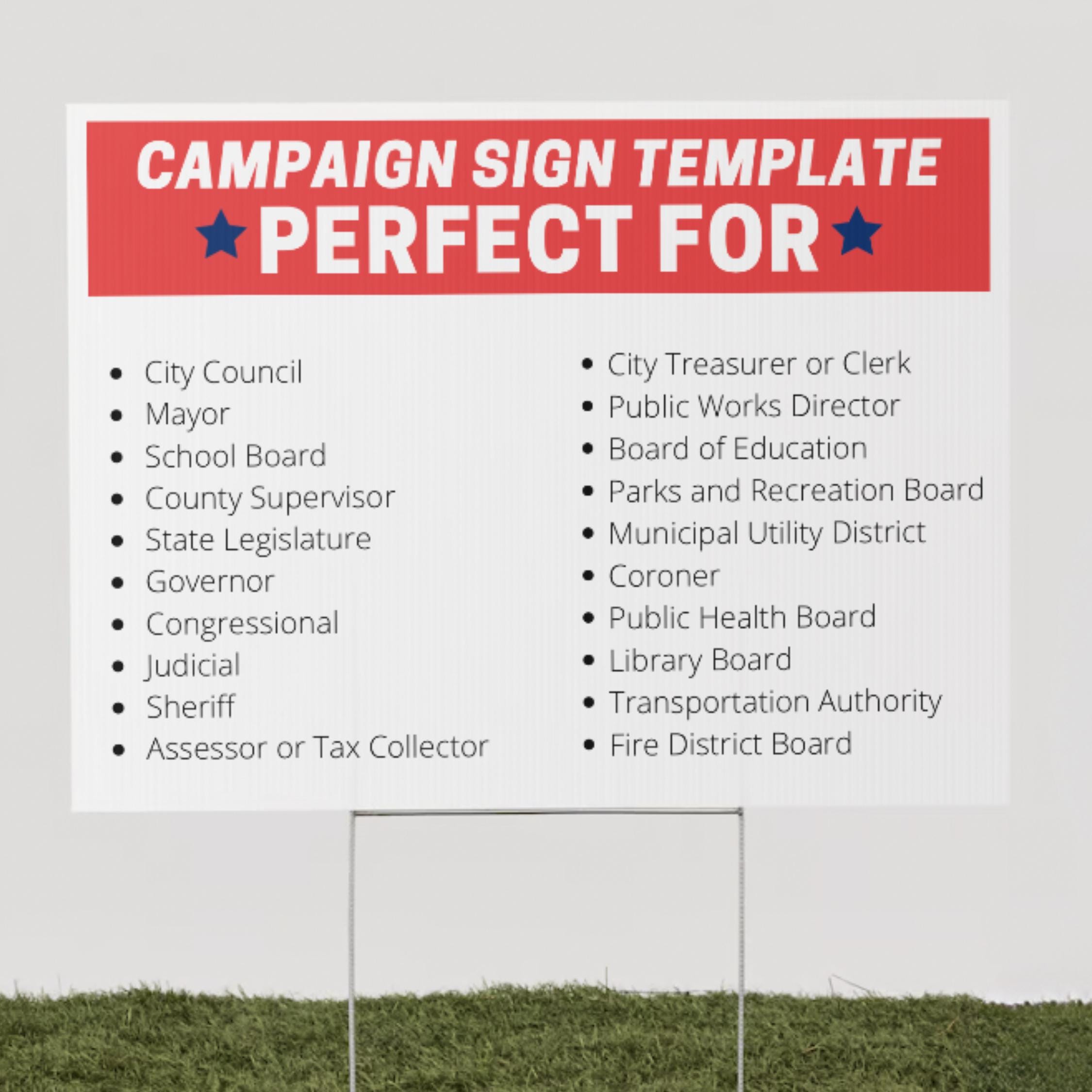 Campaign Sign Template Political Sign Template Yard Sign Campaign Yard
