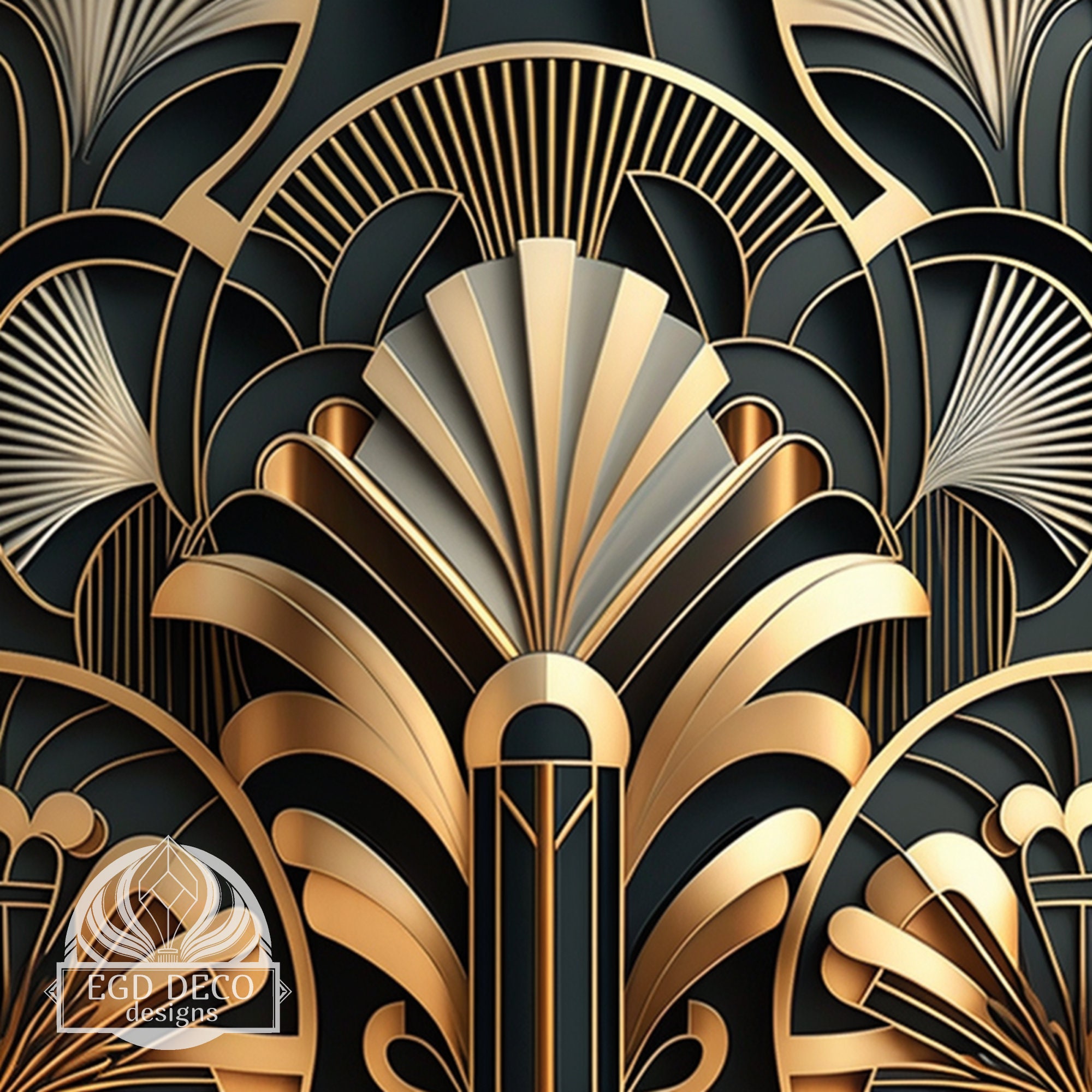 Art Deco Pattern Digital Design High Resolution For Printing 