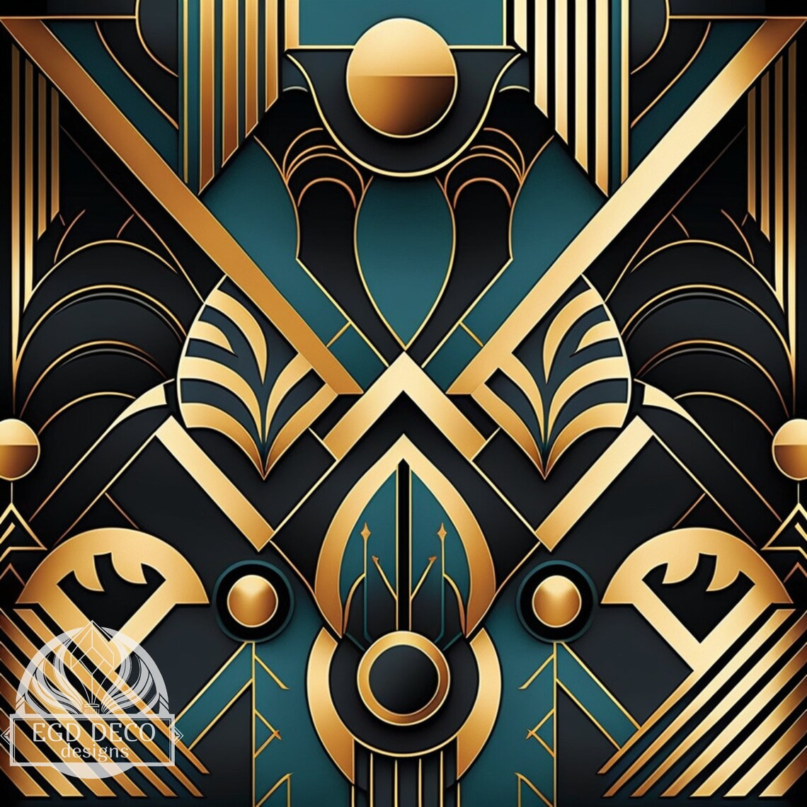 Art Deco Digital Pattern Design High Resolution for Printing Etsy