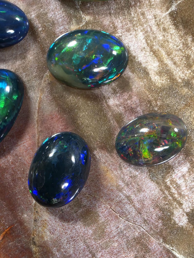 Black Opal Cabochon, Assorted Shapes, Mesmerizing Colors, Jewelry ...