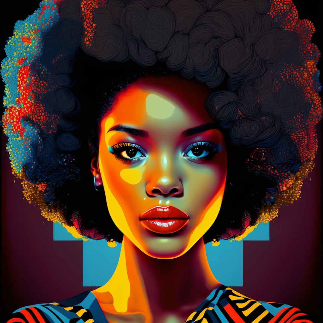 Black Girl Wall Art Black Printable Poster Black Woman Wall Print Black Owned Art Afro Wall Art