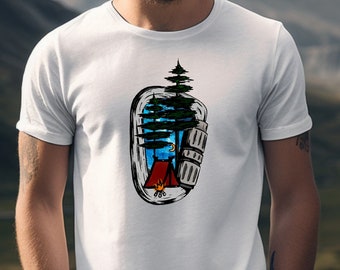 Mountain Climber Camping Shirt, Carabiner Rock climbing and camping shirt for the outdoosman gift for rock climber