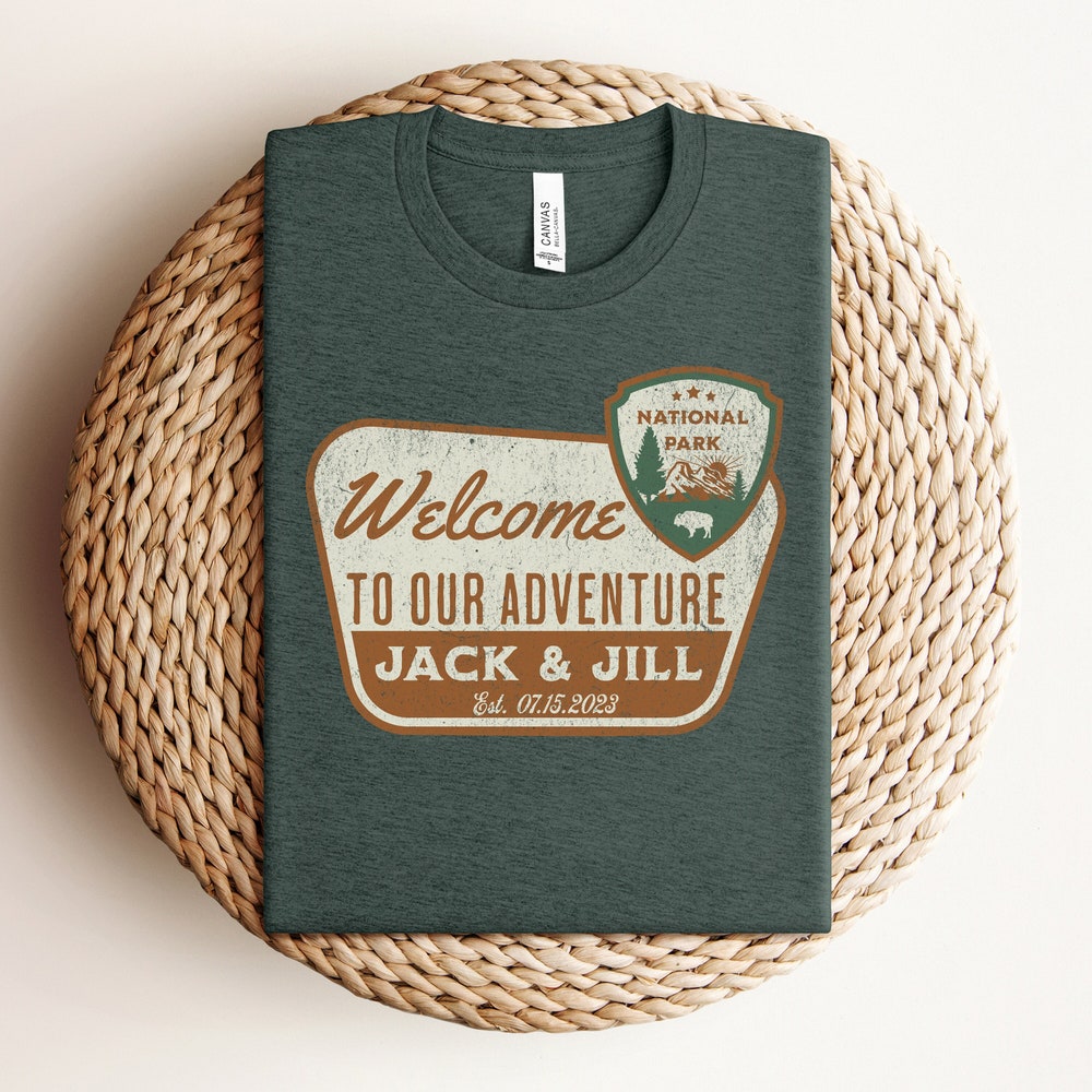 Custom National Park Sign Shirt, Personalized Wedding T-Shirt, Customized Anniversary Gift, Camping Tee, Hiker Gift, Nature Lover T Shirt