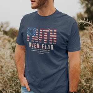 Christian Shirt for July 4th, American Flag Aesthetic Bible Verse T-Shirt for Christianity, Inspirational Jesus Faith Gift for Bible Lover