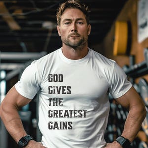 Christian Shirt for Gym, Unique Gift Idea for Him, Christianity Gift for Her, Jesus Apparel, Weightlifting TShirt, Workout Tee, Running