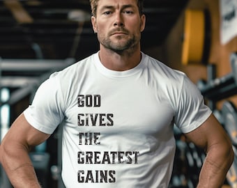 Camiseta cristiana de gimnasio: camiseta de entrenamiento de levantamiento de pesas, ropa de Jesús