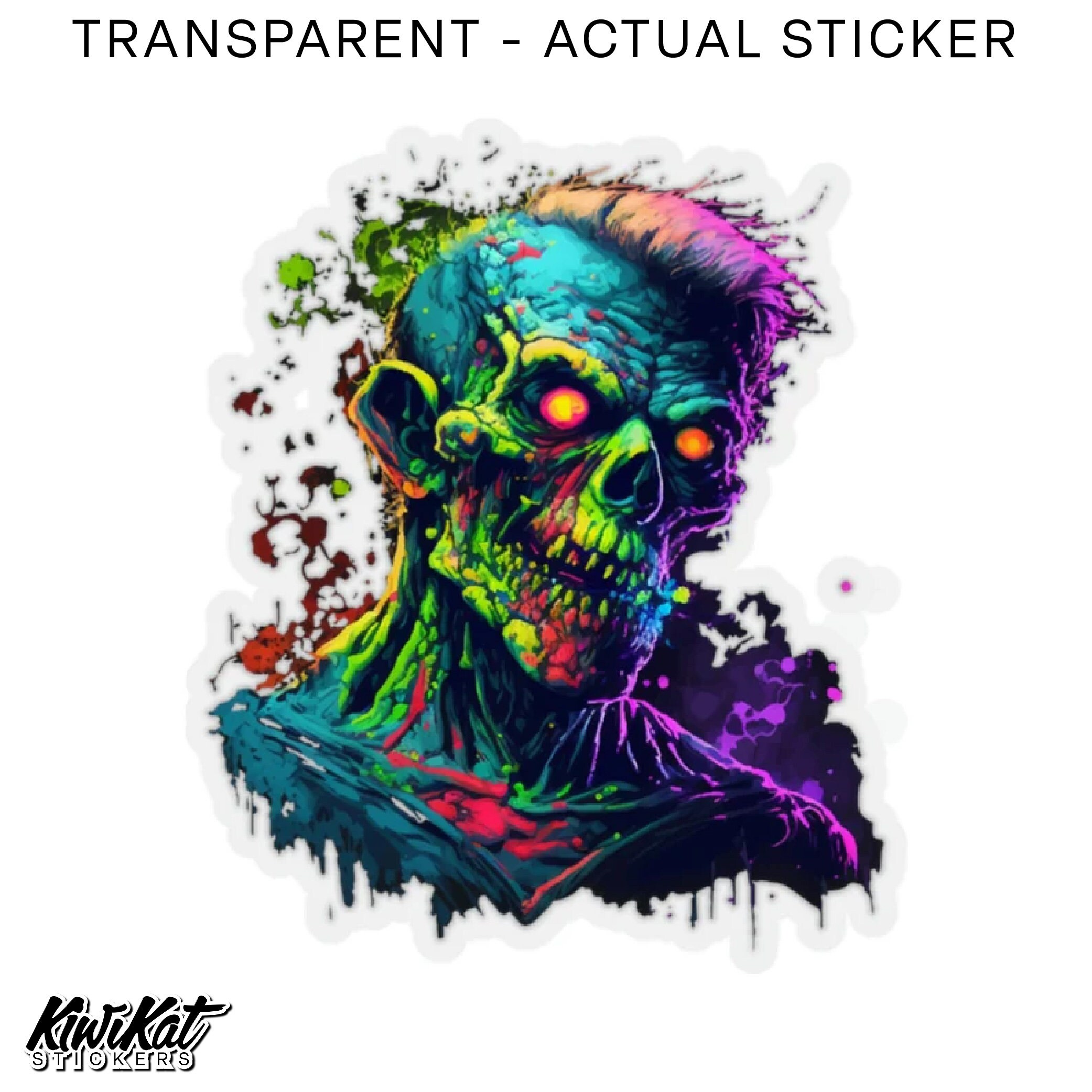 Discover Zombie Spooky Edgy Sticker! Halloween Decor and Laptop Decals or Water Bottles