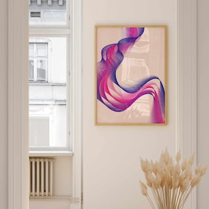Subtle Bi Pride Wall Art, Abstract LGBTQ+ Print in Bi Flag Colors, Minimalist Queer Decor, Unique Gift for Bisexual Loved Ones or Allies