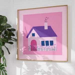 Cute and Subtle Bi Pride Wall Art – Cozy LGBTQ+ Art Print in Bi Flag Colors, Minimalist Queer Decor, Unique Gift for Bisexual Loved Ones