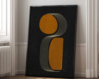 Mid Century Modern Geometric Print – Abstract Bauhaus Wall Art, Scandinavian Home Decor