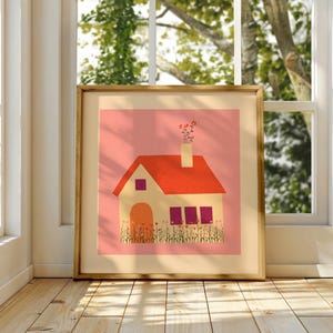 Lesbian Pride House-kunstprint: subtiel queer interieur, minimalistische LGBTQ-muurkunst