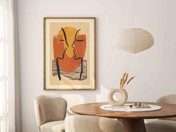 Abstract Line Art Print – Minimalist Scandinavian Wall Art, Contemporary Decor