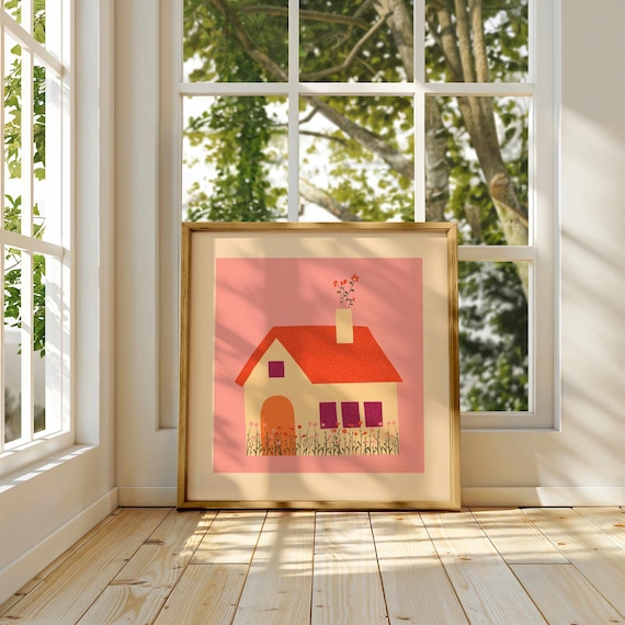 Lesbian Pride House Art Print: Subtle Queer Home Decor, Minimalist LGBTQ Wall Art