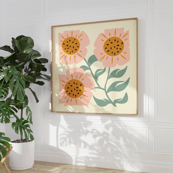 Lovely 70s Flower Poster, Matisse Art Print, 70s Wall Art, Mid Century Modern, 70s Decor, Retro Prints, Botanical, Vintage Style, Modern Art