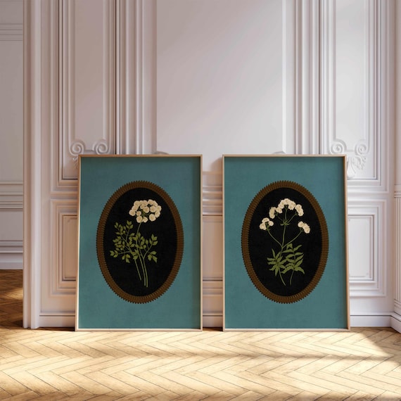 Vintage Style Botanical Prints, Cottagecore Floral Wall Art, Rustic Flower Posters for Retro Gallery Decor and Cozy Nature Inspired Homes