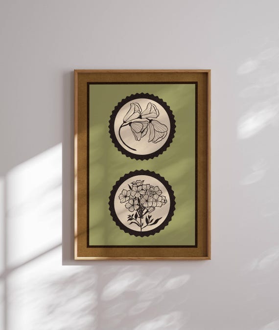 Vintage Style Floral Print, Botanical Prints, Room Decor Aesthetic, Cottagecore Decor, Floral Wall Art, Wildflower Wall Art, Vintage Posters