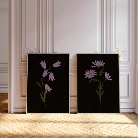 Botanical Wall Art Set, Vintage Style Wildflower Prints – Cozy Cottagecore Floral Posters for Rustic, Farmhouse or Gallery Wall Decor