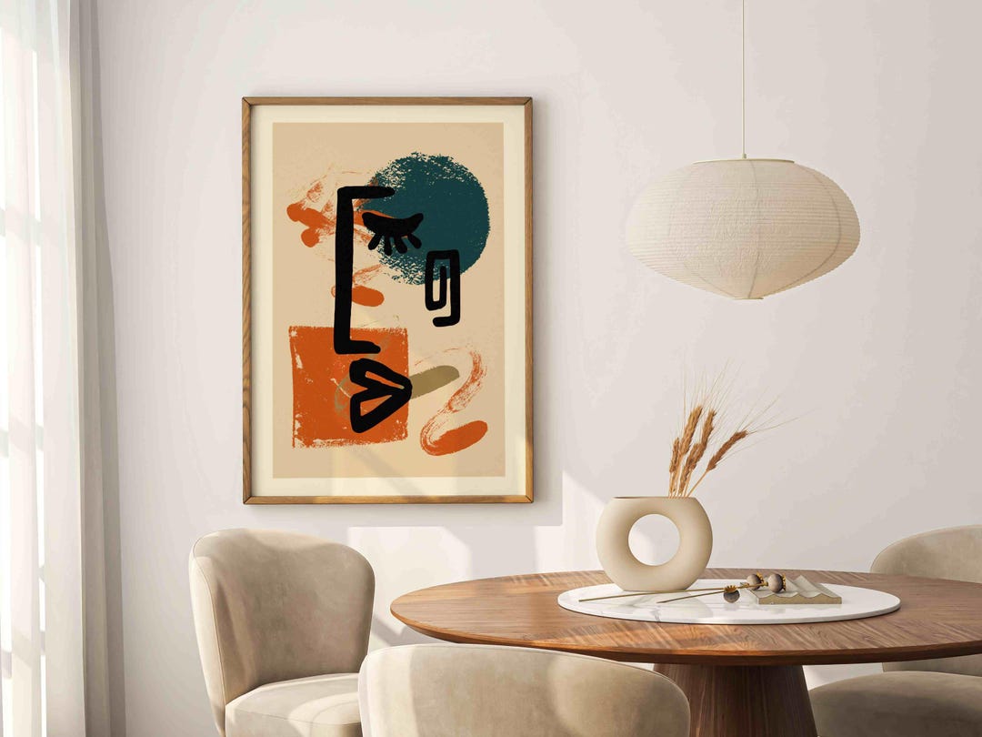 Mid Century Modern Portrait Art Print: Abstract Mcm Wall Art ...