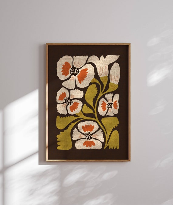 Lovely 70s Flower Poster, Matisse Art Print, 70s Wall Art, Funky Wall Art, Retro Floral Print, 70s Decor, Retro Wall Art, Mid Century Modern