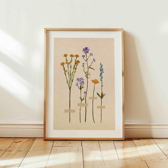 Vintage Wildflower Print: Pressed Botanical Wall Art, Cottagecore Home Decor