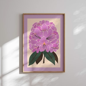Preciosa impresión floral de estilo vintage, decoración estética de los años 70, póster de flores retro, ecléctico, decoración de pared de los años 60, arte de pared retro, arte de mediados de siglo