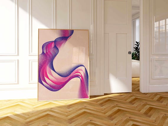 Bi Pride Art Print: Subtle Bisexual Flag Colors, Minimalist LGBTQ+ Home Decor