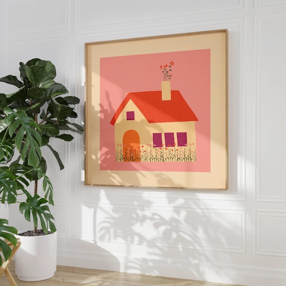 Cute and subtle lesbian art print – cozy, minimalist piece of queer art perfect for pride, feminism, and gifting your girlfriend.